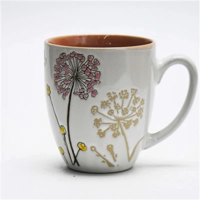 Wholesale Two Tone Color Glazed Blowball Design Ceramic Coffee Mug